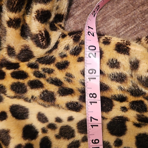 Vintage Leopard Print Faux Fur Coat Thigh Length Satin Lined Heavy Warm Custom - Picture 14 of 16